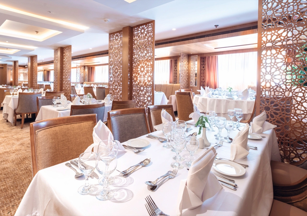 Restaurant aboard the JAZ Bahareya Nile Cruise Nile cruise
